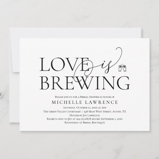 Classy Beer Party Brautparty, Liebe Braut Einladung (Vorderseite)