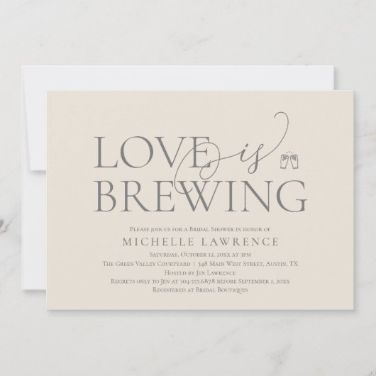 Classy Beer Party Brautparty, Liebe Braut Einladung (Vorderseite)