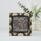 CLASSY Beige & Brown RENEWAL Wedding EINLADEN Einladung (Stehend Vorderseite)