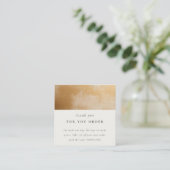 Classy Beige Gold Ölfarbe Farbe Textur Vielen Dank Quadratische Visitenkarte (Stehend Vorderseite)