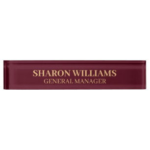 Classy Beruflich Burgundy Red Office - Titel Namensplakette