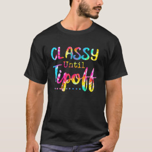 Classy Bis Tipoff Basketball Girl Messy Bun Game T-Shirt