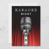 Classy Black 30. Geburtstag Karaoke Night Party Einladung (Vorderseite)