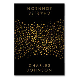 Classy Black and Gold Confetti Dots | PLATZKARTEN Tischnummer