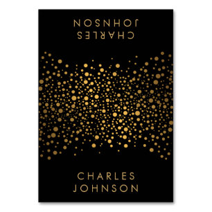 Classy Black and Gold Confetti Dots   PLATZKARTEN Tischnummer