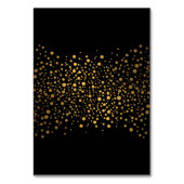 Classy Black and Gold Confetti Dots | PLATZKARTEN Tischnummer (Rückseite)