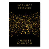 Classy Black and Gold Confetti Dots | PLATZKARTEN Tischnummer (Vorderseite)