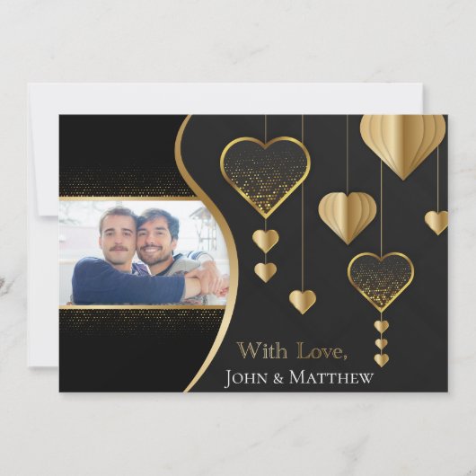 Classy Black and Gold, The G in LGBTQ Valentine (Vorderseite)