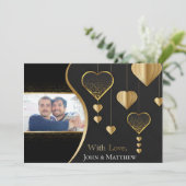 Classy Black and Gold, The G in LGBTQ Valentine (Stehend Vorderseite)