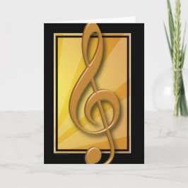 Classy Black and Gold Treble Clef Card Karte