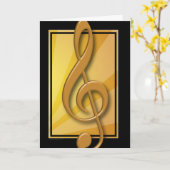 Classy Black and Gold Treble Clef Card Karte (Gelbe Blume)