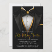 Classy Black and Gold Tuxedo Event Einladung (Vorderseite)