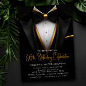 Classy Black and Gold Tuxedo Event Einladung