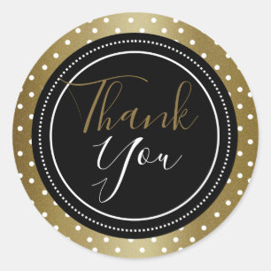Classy Black and Gold Vielen Dank Runder Aufkleber