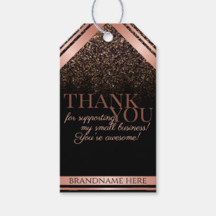 Classy Black and Rose Gold Packung Vielen Dank Gif Geschenkanhänger