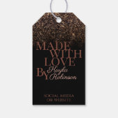 Classy Black and Rose Gold Packung Vielen Dank Gif Geschenkanhänger (Rückseite)