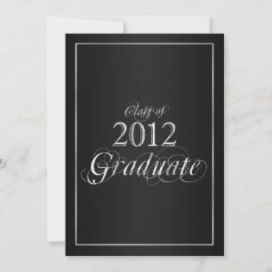 Classy Black and Silver 2012 Graduate Invitation Einladung