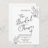 Classy Black And White Bridal Shower Einladung (Vorne/Hinten)