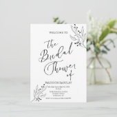 Classy Black And White Bridal Shower Einladung (Stehend Vorderseite)