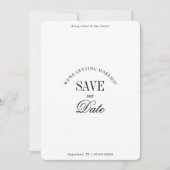 Classy Black and White Elegant Save the Date Card (Vorderseite)