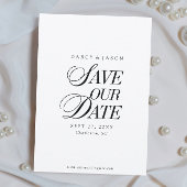 Classy Black and White Elegant Save the Date Card