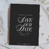 Classy Black and White Elegant Save the Date Card