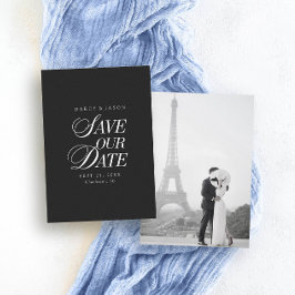 Classy Black and White Elegant Save the Date Card