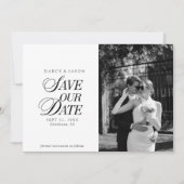 Classy Black and White Elegant Save the Date Card (Vorderseite)