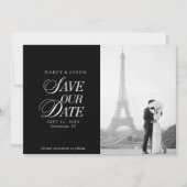 Classy Black and White Elegant Save the Date Card (Vorderseite)