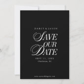 Classy Black and White Elegant Save the Date Card (Vorderseite)