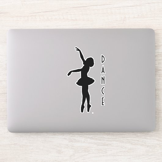 Classy Black Ballerina Silhouette Aufkleber (Computer)