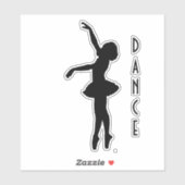 Classy Black Ballerina Silhouette Aufkleber (Blatt)