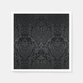 CLASSY BLACK BAROQUE WAPPEN PATTERN NAPKIN DESIGN SERVIETTE (Vorderseite)