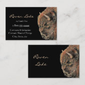 Classy Black Bison, Buffalo Business Card Visitenkarte (Vorne/Hinten)