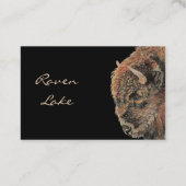 Classy Black Bison, Buffalo Business Card Visitenkarte (Rückseite)