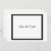 Classy Black Border Save the Date (Vorne/Hinten)