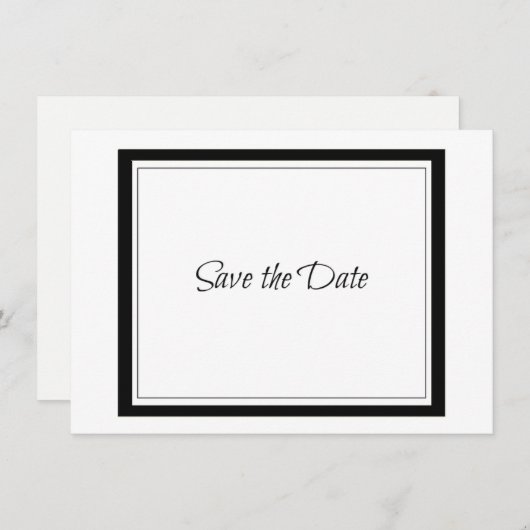 Classy Black Border Save the Date (Vorne/Hinten)