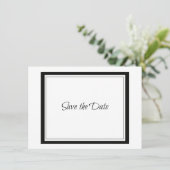 Classy Black Border Save the Date (Stehend Vorderseite)