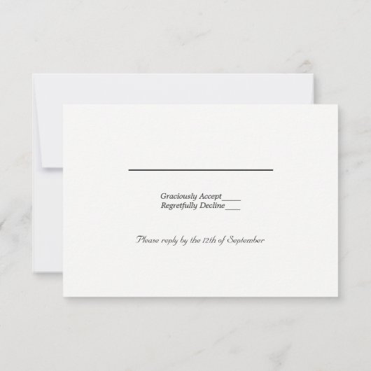 Classy Black Border Wedding RSVP (Rückseite)