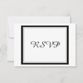 Classy Black Border Wedding RSVP Karte