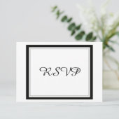 Classy Black Border Wedding RSVP Karte (Stehend Vorderseite)