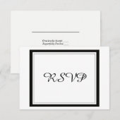 Classy Black Border Wedding RSVP Karte (Vorne/Hinten)