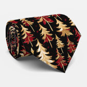 Classy Black, Burgund und Gold Weihnachtsbaum Krawatte (Gerollt)