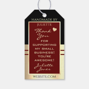 Classy Black Burgundy und Gold Packaging Vielen Da Geschenkanhänger
