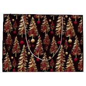 Classy Black, Burgundy und Gold Weihnachtsbaumen Große Geschenktüte (Rückseite)