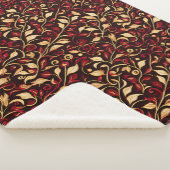 Classy Black, Burgundy und Gold Weihnachtsfolien Sherpadecke (3/4)