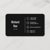 Classy Black Business Icons Logo Visitenkarte (Vorderseite)