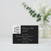 Classy Black Butterfly Nail Salon Business Card Visitenkarte (Stehend Vorderseite)
