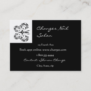 Classy Black Butterfly Nail Salon Business Card Visitenkarte