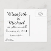 Classy Black Chalkboard Bokeh Lights Save the Date Ankündigungspostkarte (Rückseite)